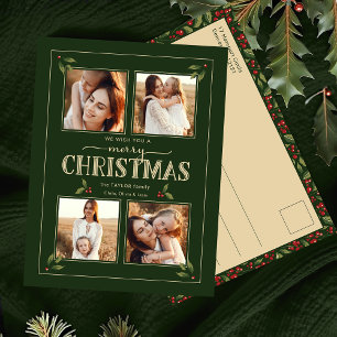 Estilo Vintage Elegante Feliz Navidad 4-Fotos
