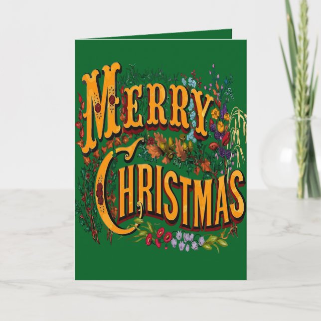 Estilo Vintage Feliz Navidad Saludo Navideño (Anverso)