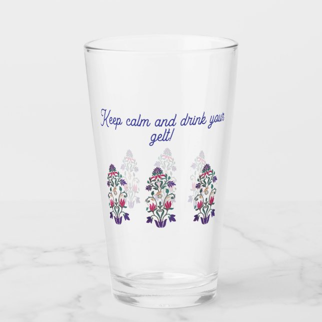 Estilo vintage floral Vidrio Hanukkah con cita (Anverso)