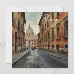 Estilo Vintage Roma Viaje Italiano Acuarela