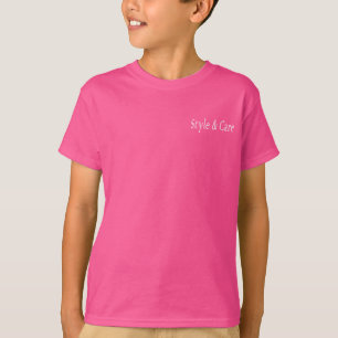 Estilo y cuidado Wow Color rosa camiseta