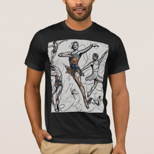 Estilos de baile expresivos camiseta blanca y negr