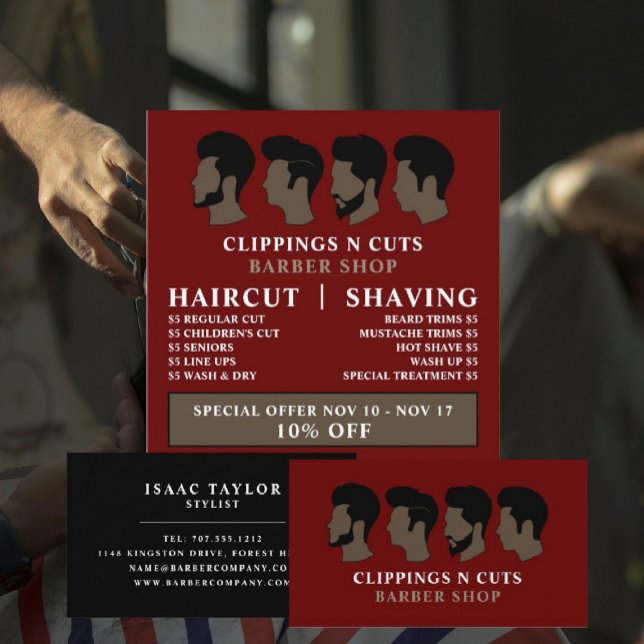 Estilos de pelo, publicidad de barberos masculinos (Subido por el creador)