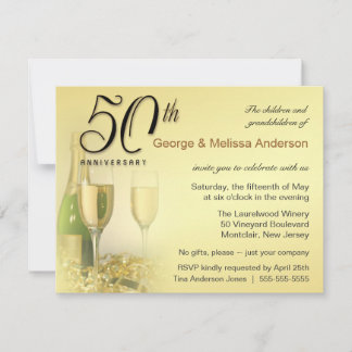 Estilosas invitaciones a fiestas del 50 aniversari