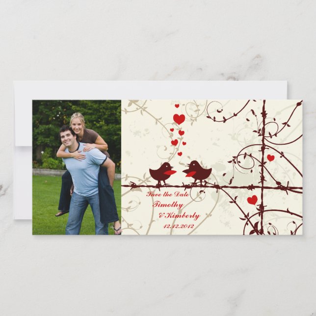 Estilosas viñas giratorias salvan la tarjeta fotog (Anverso)