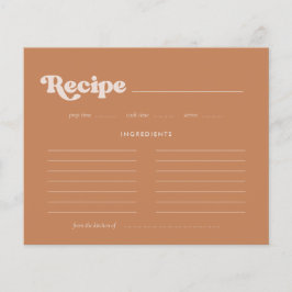 Estiloso azúcar marrón tarjeta de receta de ducha 
