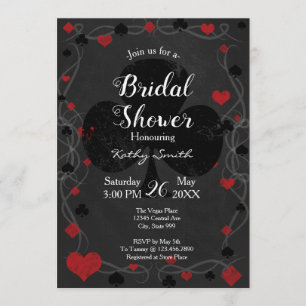 Estiloso casino invitación a la ducha de novia
