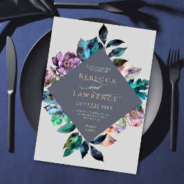 Estiloso florals Invitación a la boda gris