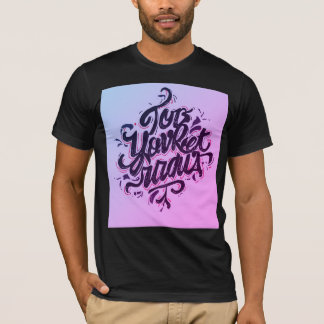 Estiloso gradiente tipografía camiseta para hombre