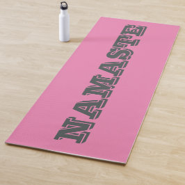 Estiloso Namaste Gris Rosa Tirópografía Yoga Mat