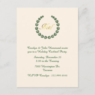 Estiloso Noel Wreath Holiday Party Invitación