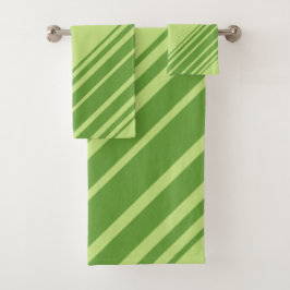 Estiloso Palm Leaf Green Stripes Diagonales