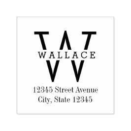 Estiloso sello de goma inicial personalizado