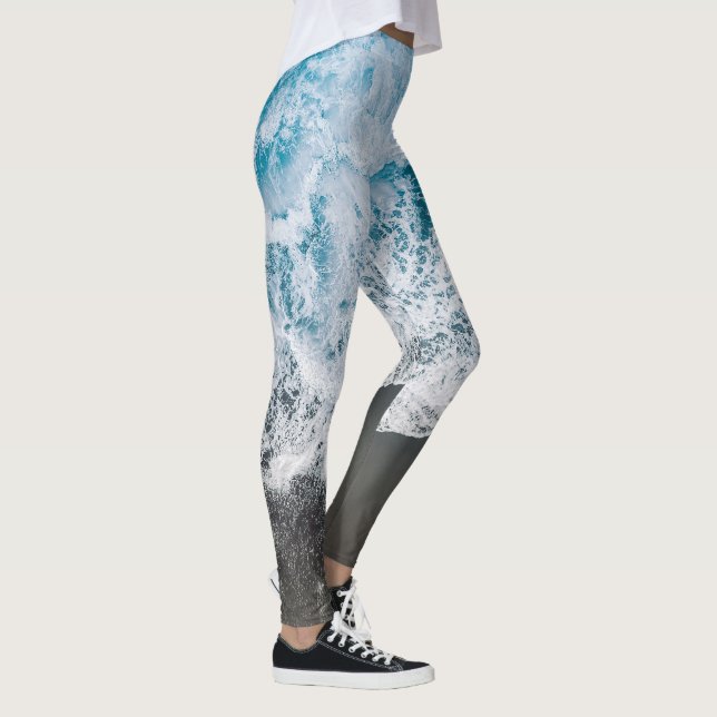 Estilosos Vibes De Playa Abstract Leggings (Derecha)