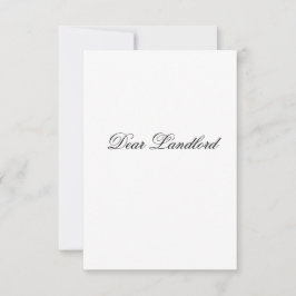 Estimada tarjeta de felicitación del propietario