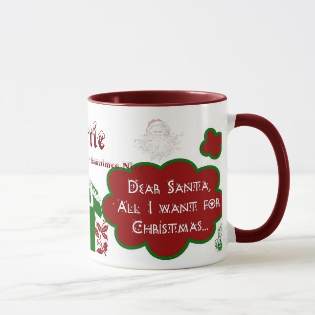 Estimada taza del campanero de Santa - personalice (Derecha)