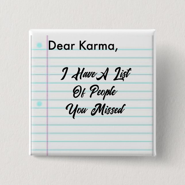 Estimado botón de Karma (Anverso)