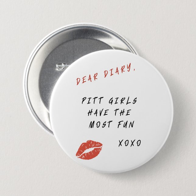 Estimado Diario, botón del Día del Juego de Pitt (Anverso y reverso)