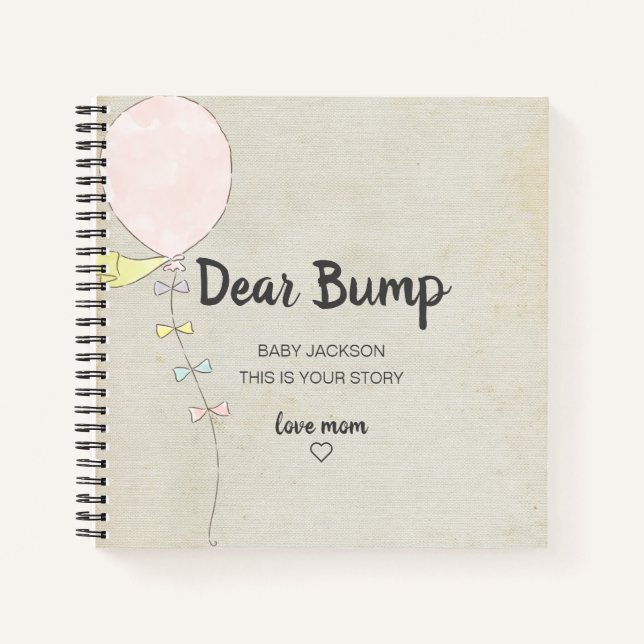 Estimado Diario de Embarazo de Bump Keepsake (Anverso)