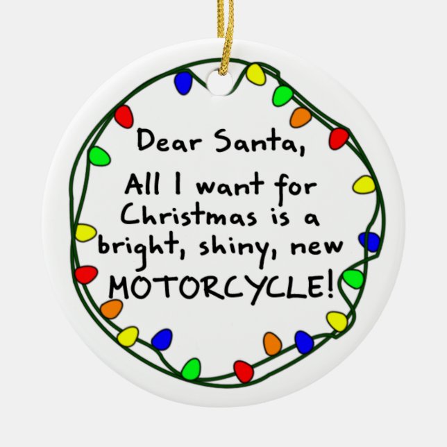Estimado ornamento del navidad de la motocicleta (Frente)