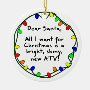 Estimado ornamento del navidad de Santa ATV