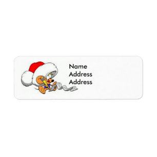 Estimado Santa Mouse con etiqueta de dirección de 