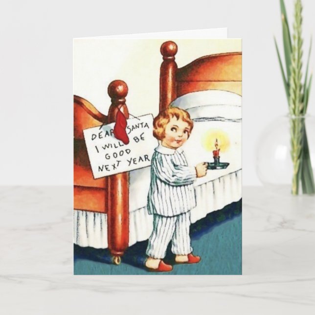Estimado Santa seré buena tarjeta de Navidad del (Anverso)