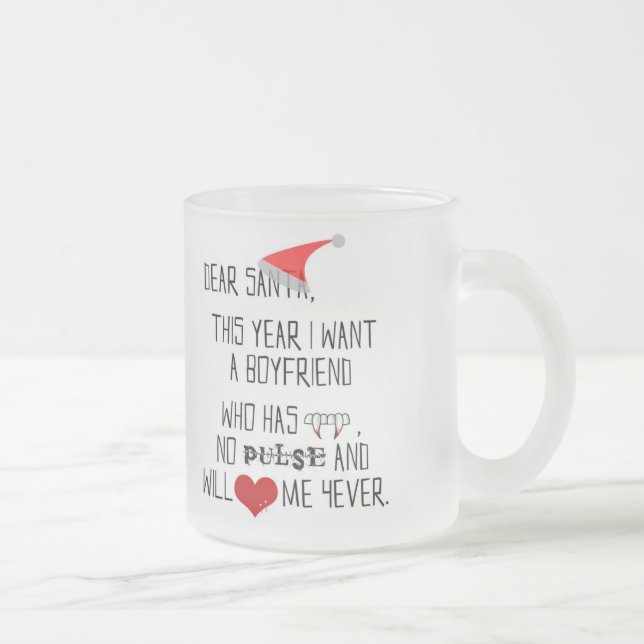 Estimado Santa… - taza del vidrio esmerilado (Derecha)