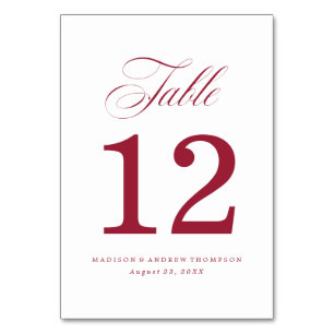 Estimados Tarjetas de Número de Mesa para Boda
