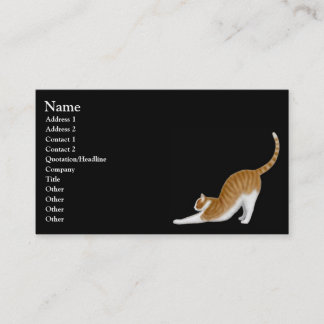 Estirar la tarjeta de visita anaranjada del gato