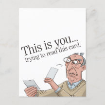 Esto eres tú intentando leer esta tarjeta divertid