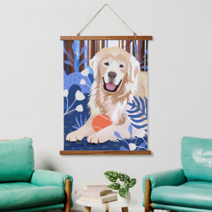 ESTO ES MUCHO CIERTO tapiz de Golden Retriever