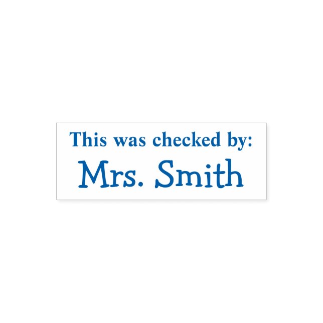 "Esto fue comprobado por" Sello de caucho personal (Diseño)