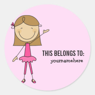 ESTO PERTENECE A Girly Ballerina Pegatina