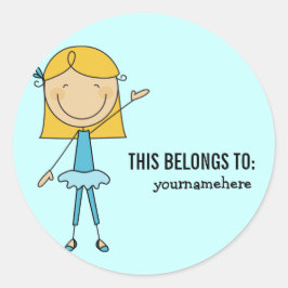 ESTO PERTENECE A Girly Ballerina Pegatina