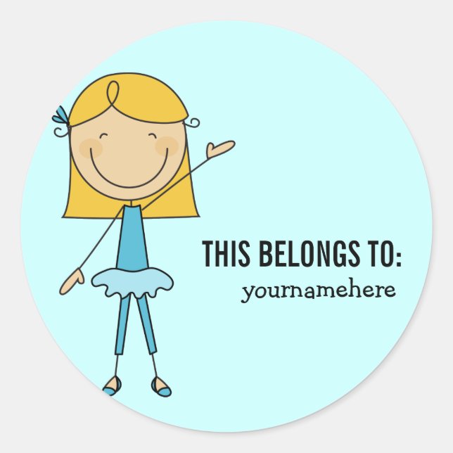 ESTO PERTENECE A Girly Ballerina Pegatina (Anverso)