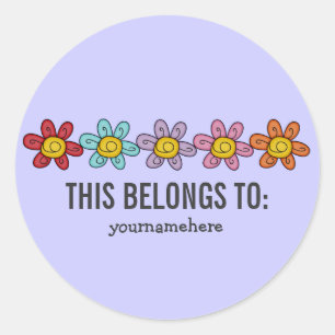 ESTO PERTENECE A Pegatinas De Flor De Doodle