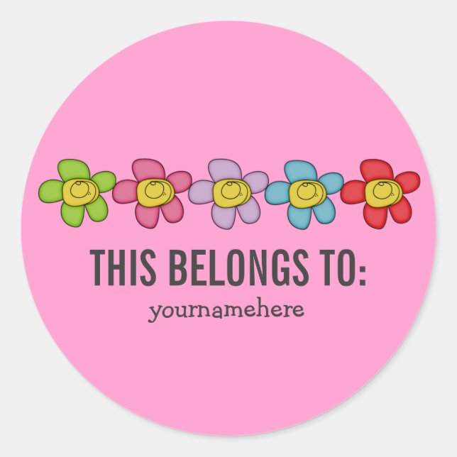 ESTO PERTENECE A Pegatinas De Flor De Doodle (Anverso)