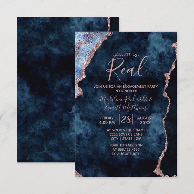 Esto Recibió Invitaciones De La Fiesta De Compromi (Anverso / Reverso)