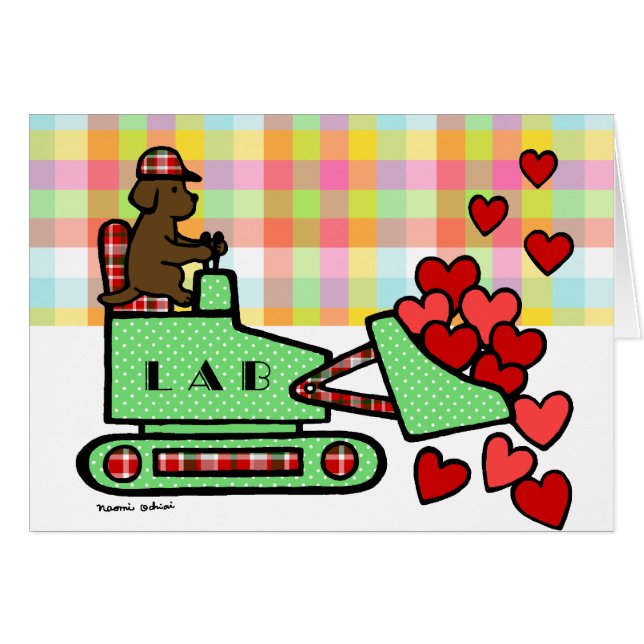 Estola de Labrador del chocolate su corazón (Anverso (Horizontal))