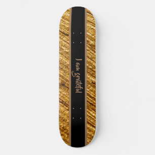 Estoy Agradecido Skateboard Diseño Moderno Dorado 