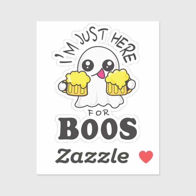 Estoy aquí por el Pegatina de Ronda Clásico de Boo (Hoja)