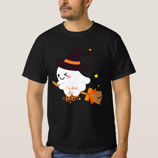 Estoy aquí por la camiseta de Halloween feliz de l (Anverso)