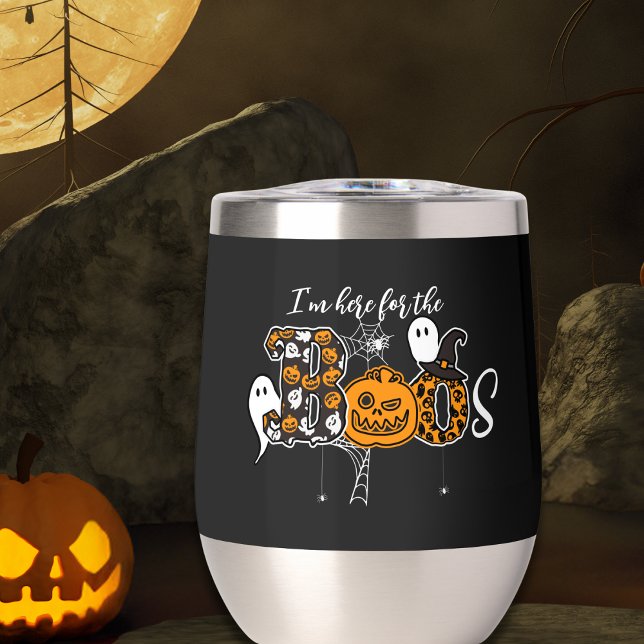 Estoy aquí por los Boos (The perfect wine tumbler for Halloween parties or fall gatherings!)