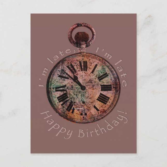 Estoy atrasado, estoy atrasado con la tarjeta post (Anverso)