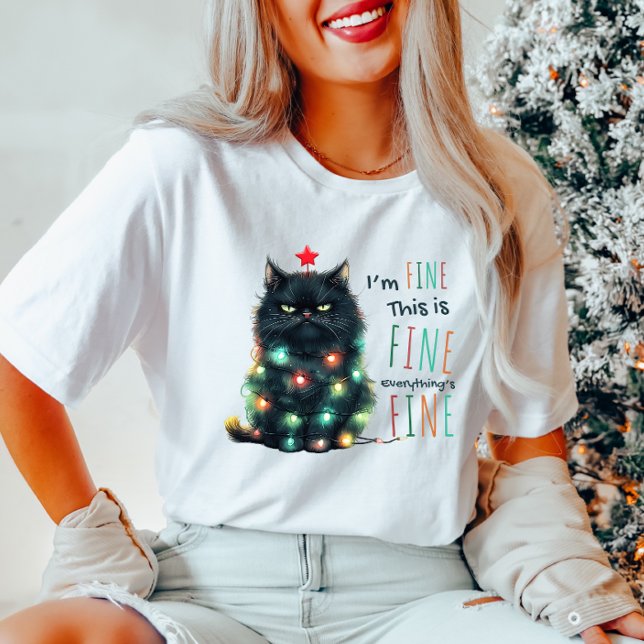 Estoy bien" Camiseta de Navidades gatos graciosos (Subido por el creador)