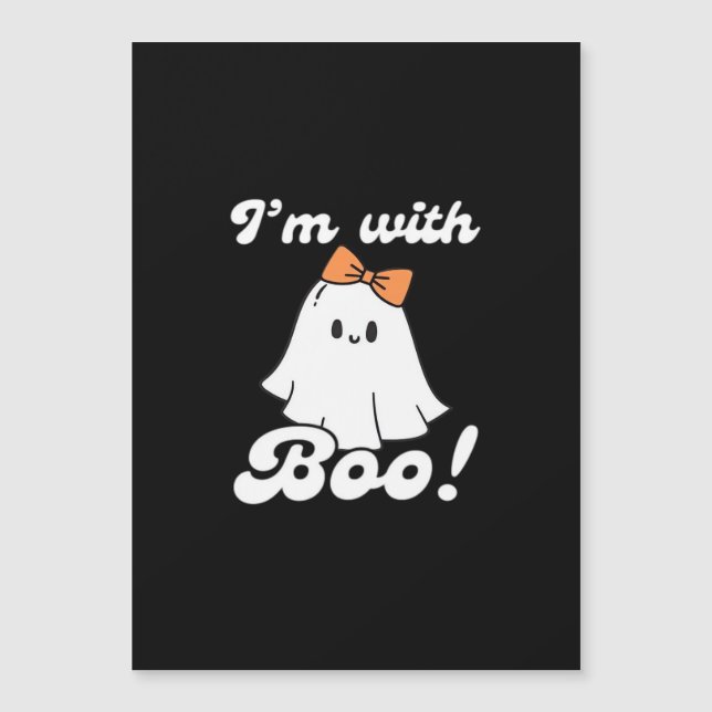 Estoy con Boo divertido estilo retro (Anverso)
