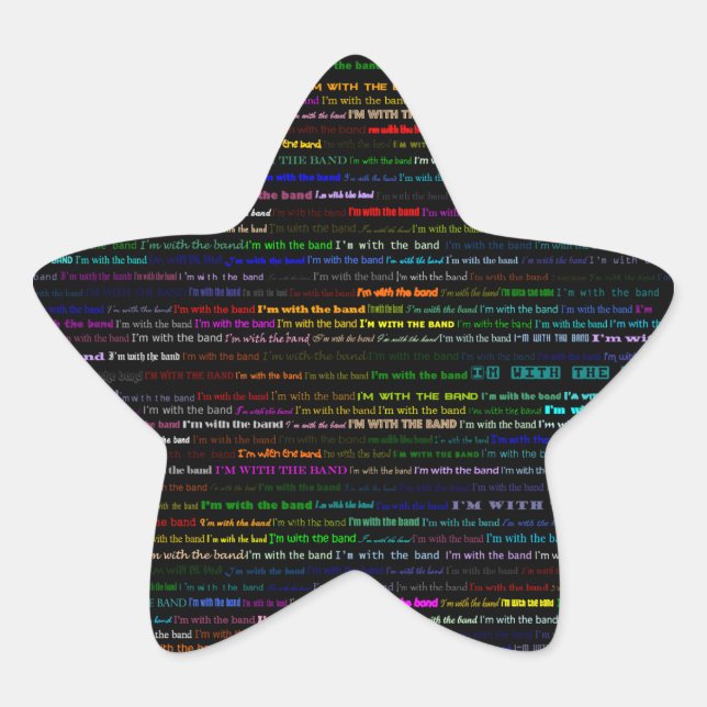 Estoy con el diseño de texto de banda Pegatina de  (Anverso)