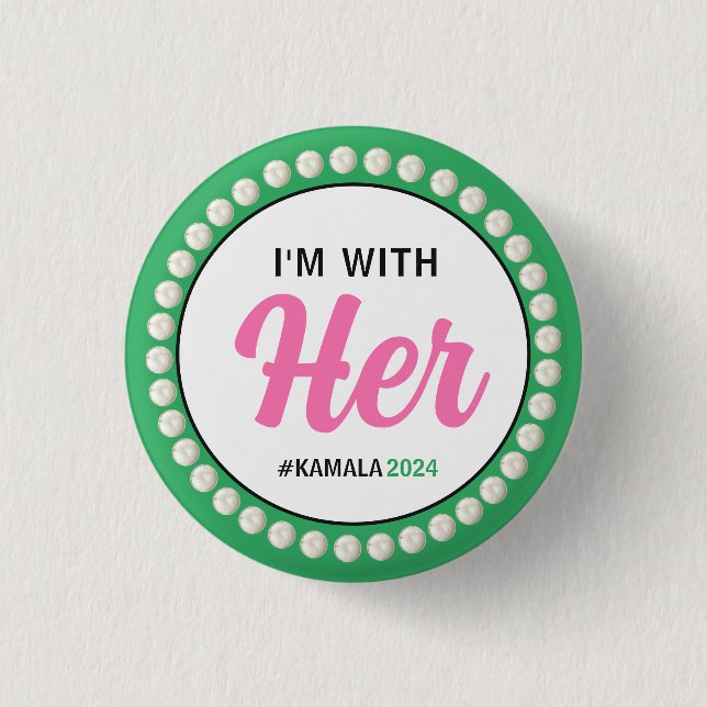 ESTOY CON SU Botón De Campaña 2024 (Verde Rosa) (Anverso)
