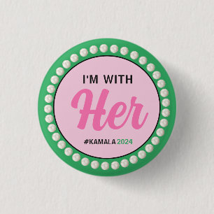 ESTOY CON SU Botón De Campaña 2024 (Verde Rosa)